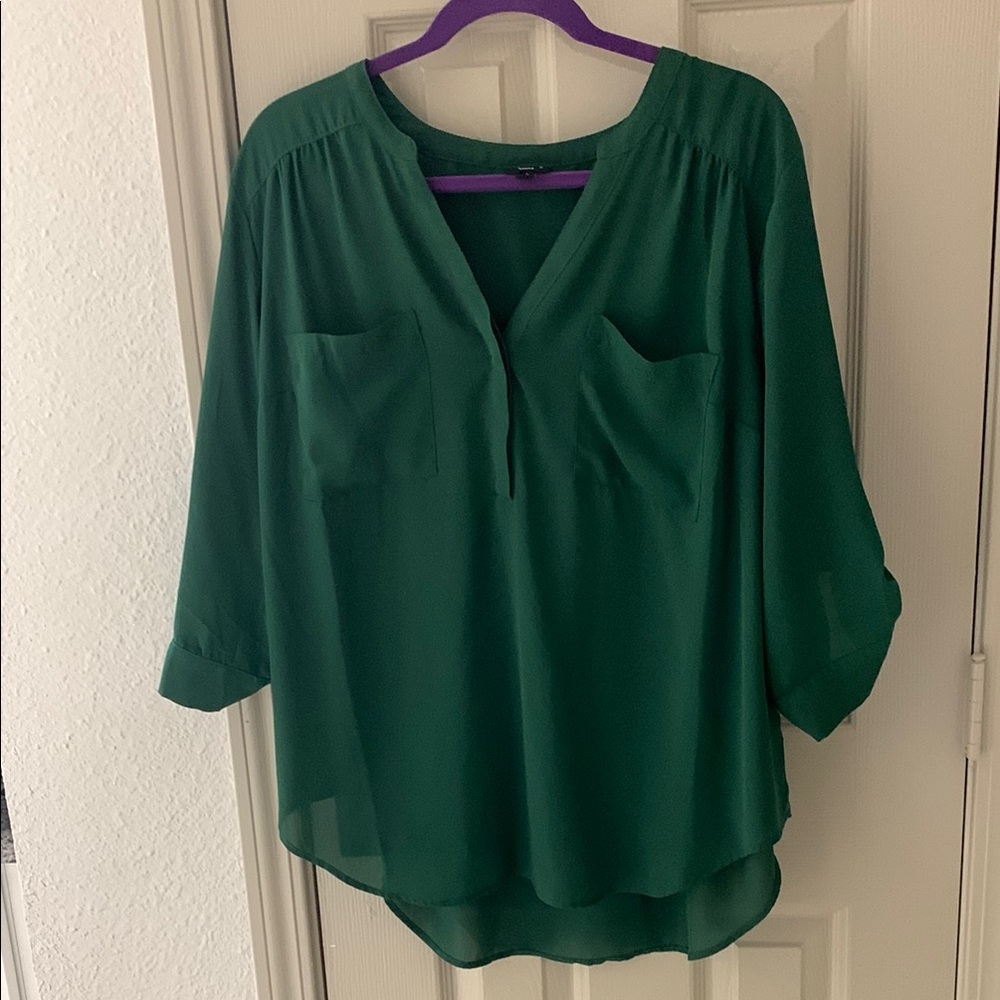 Torrid green Harper top